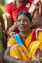 Tribal Lady in Colourful traditional Attire during Dussera Procession near Jagdalpur,Chattisgarh,India