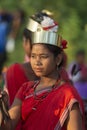 Tribal Lady Portrait during Dussera Procession near Jagdalpur,Chattisgarh,India