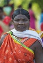 Tribal Lady Portrait during Dussera Procession near Jagdalpur,Chattisgarh,India Royalty Free Stock Photo