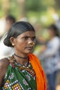 Tribal Lady Portrait during Dussera Procession near Jagdalpur,Chattisgarh,India Royalty Free Stock Photo