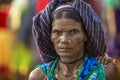 Tribal Lady Portrait during Dussera Procession near Jagdalpur,Chattisgarh,India Royalty Free Stock Photo