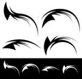 Tribal like tattoo elements - Dynamic swooshes, swirls Royalty Free Stock Photo