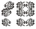 Tribal lion head symbols. Black on the white