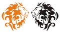 Tribal lion heads, vector