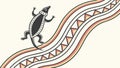 Tribal Lizard on Patterned Path, Ethnic Decorative Art, vector design Generative AI Royalty Free Stock Photo