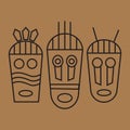 Tribal mas icons. African ethnic tribal masks . Tribal mas