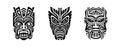 Tribal mask. Tiki totem, voodoo african tribal god. Tahiti traditional idol, hawaiian indigenous polynesian vintage