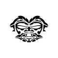 Tribal mask. Traditional totem symbol. Black tattoo in samoan style. Isolated. Vector illustration.