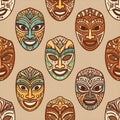 Tribal Masks Pattern Royalty Free Stock Photo