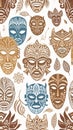 Tribal Masks Pattern Royalty Free Stock Photo