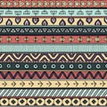 Tribal multicolor seamless pattern, indian or african ethnic patchwork style