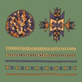 Tribal native American hand drawn set of symbols and design elem Royalty Free Stock Photo