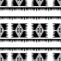 Tribal Navajo vector seamless pattern with hand drawn motifs drawing handmade design textile fashion wrapping ready for print Royalty Free Stock Photo