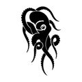 Tribal Octopus - Sea Monster SVG Digital Download - tribal, tattoo Cricut, Cameo, Silhouette - Vector, Clipart, decals Royalty Free Stock Photo