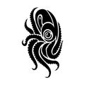 Tribal Octopus - Sea Monster SVG Digital Download - tribal, tattoo Cricut, Cameo, Silhouette - Vector, Clipart, decals Royalty Free Stock Photo