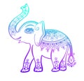 Tribal ornament, indian vintage graphic ethnic elephant tattoo Royalty Free Stock Photo