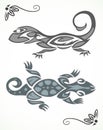 Tribal ornament of lizard Royalty Free Stock Photo