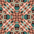 Tribal ornamental vector seamless pattern. Folk abstract colorful background. Ethnic mosaic ornament, Decorative tribe design for Royalty Free Stock Photo