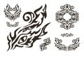 Tribal ornate dragon eye and eyes elements