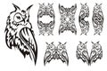 Tribal owl. Tattoo design Royalty Free Stock Photo