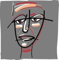 Tribal painted face cartoon Royalty Free Stock Photo