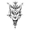 Tribal pattern Fox. Polynesian tattoo style