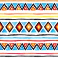 Tribal pattern. Seamless background - vintage boho ethnic design. Watercolor