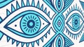 Tribal Pattern with Stylized Eyes and Geometric Shapes, vector design Generative AI Royalty Free Stock Photo