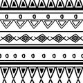 Tribal pattern texture with hand drawn african, aztec, maya creative drawing vector illustration. Black and white stripes patterns