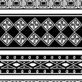 Tribal pattern texture with hand drawn african, aztec, maya creative drawing vector illustration. Black and white stripes patterns Royalty Free Stock Photo