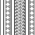 Tribal pattern texture with hand drawn african, aztec, maya creative drawing vector illustration. Black and white stripes patterns Royalty Free Stock Photo