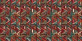 Tribal pattern with triangle colorful ethnic drawing seamless handmade design Royalty Free Stock Photo