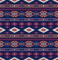 Tribal pattern vector. Multicolored aztec native background. Seamless navajo boho style stripes decorative ornament. Royalty Free Stock Photo
