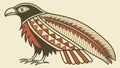 Tribal Patterned Eagle, Indigenous Wildlife Art Vector Illustration, vector design Generative AI Royalty Free Stock Photo