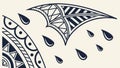Tribal Rain Pattern: Stylized Drops with Indigenous Geometric Motifs vector design Generative AI Royalty Free Stock Photo