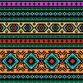 tribal red, blue and orange seamless pattern Royalty Free Stock Photo