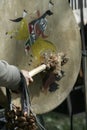 Tribal red indian drumming