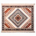 Handmade Southwest Design Rug With Fringes - White And Bronze Royalty Free Stock Photo