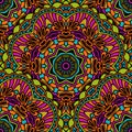 Tribal seamless pattern. Bright colorful colors in Indian ethnic style.