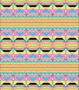 Tribal seamless pattern. Ethnic geometric print. Aztec colorful repeating background texture