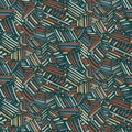 Tribal seamless pattern with hand drawn lines
