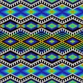Tribal seamless pattern with Mexican Huichol art style Royalty Free Stock Photo