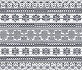 Tribal Seamless Pattern. Monochrome Ethnic Geometric Vector Background. Aztec or Inca Style