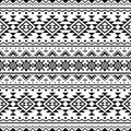 Tribal seamless pattern texture background design vector in black white color