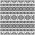 Tribal seamless pattern texture background design vector in black white color