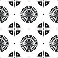 Tribal seamless repeat pattern. Vector abstract with aztec ethnic motif. Native American art illustration. Royalty Free Stock Photo