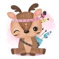 Tribal Series Cute Baby Reindeer