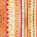 Tribal stripes seamless watercolor pattern Royalty Free Stock Photo