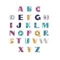 Tribal style alphabet. Royalty Free Stock Photo