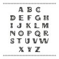 Tribal style alphabet. Royalty Free Stock Photo